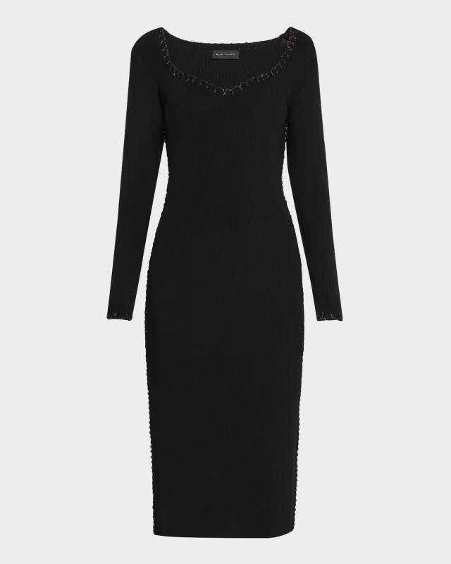 The Maddie Sweetheart Midi Sweater Dress